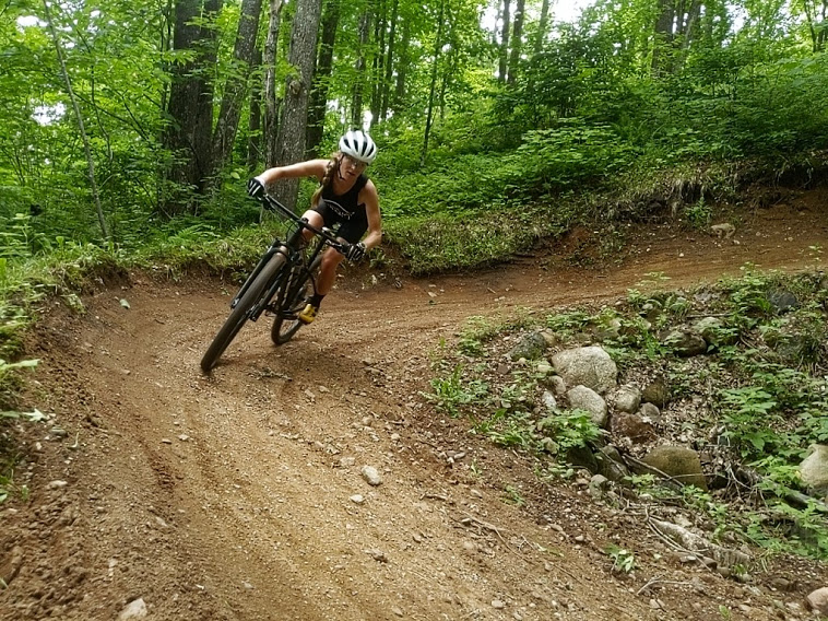 mountain biker on Perimeter trail