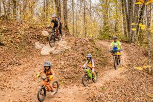 Family enjoys riding different route lines on WinMan One