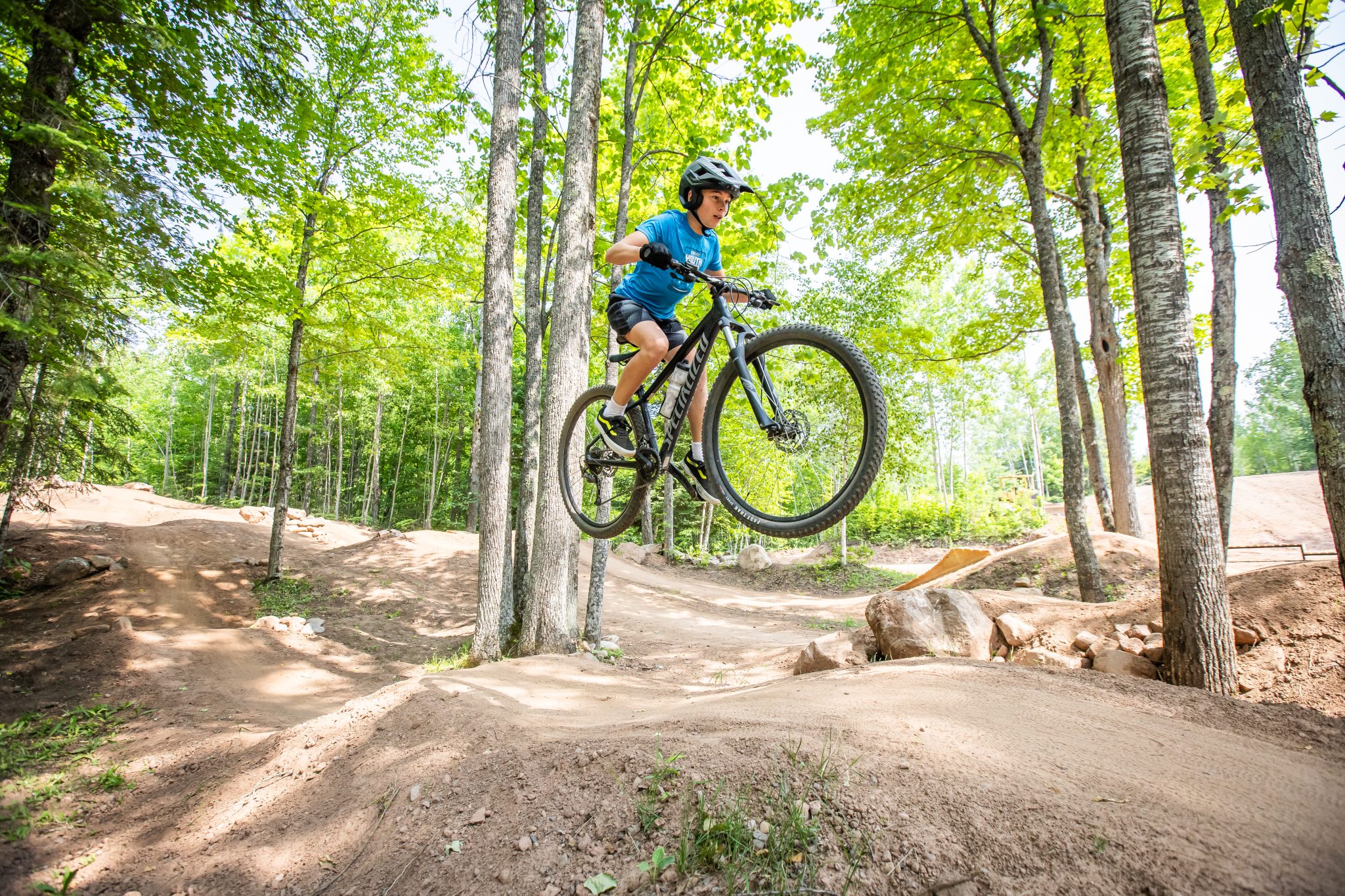 High flying jump in the skills park at WinMan
