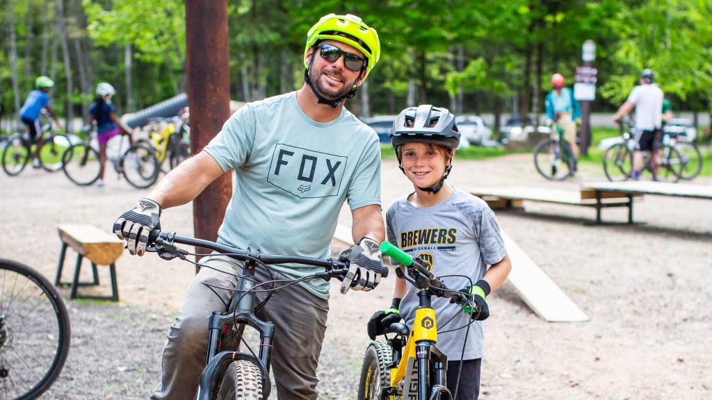 Father and son getting ready to ride the trails at WinMan