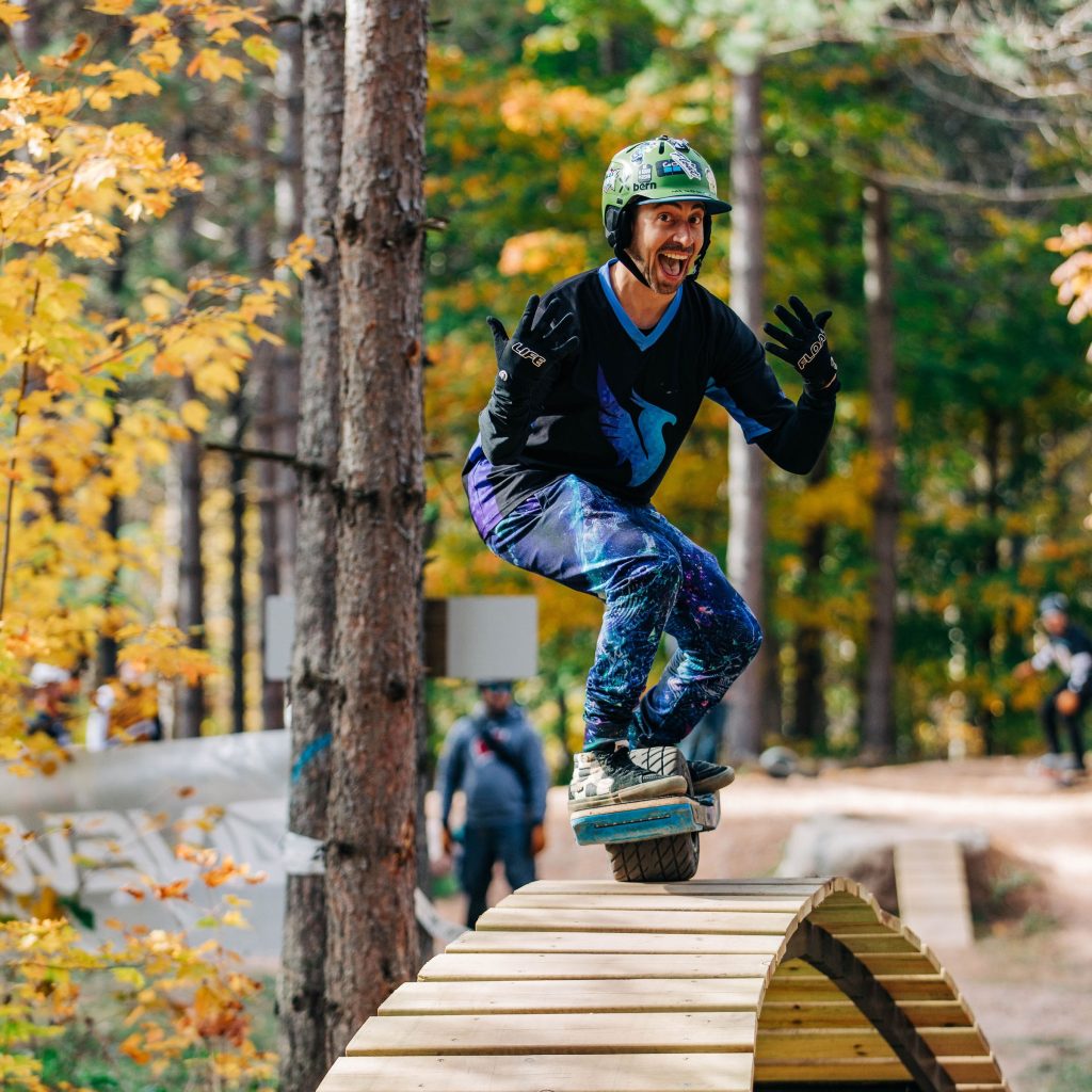 Onewheeler having a blast riding at WinMan