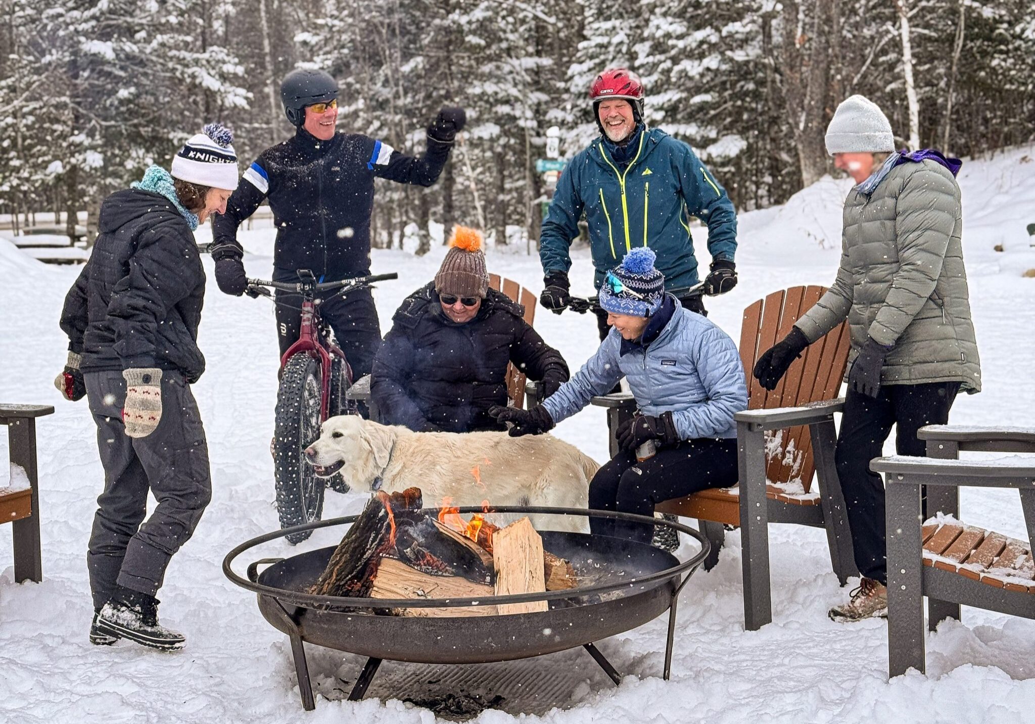 Winter bike campfire crop Winter bike campfire crop