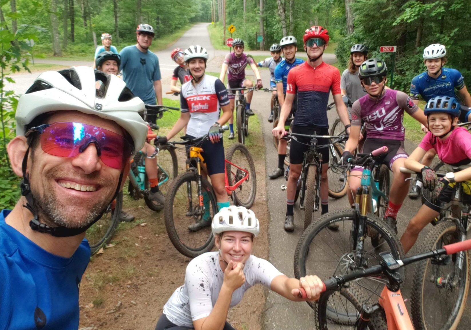 2024 selfie of Jr MTB Camp riders