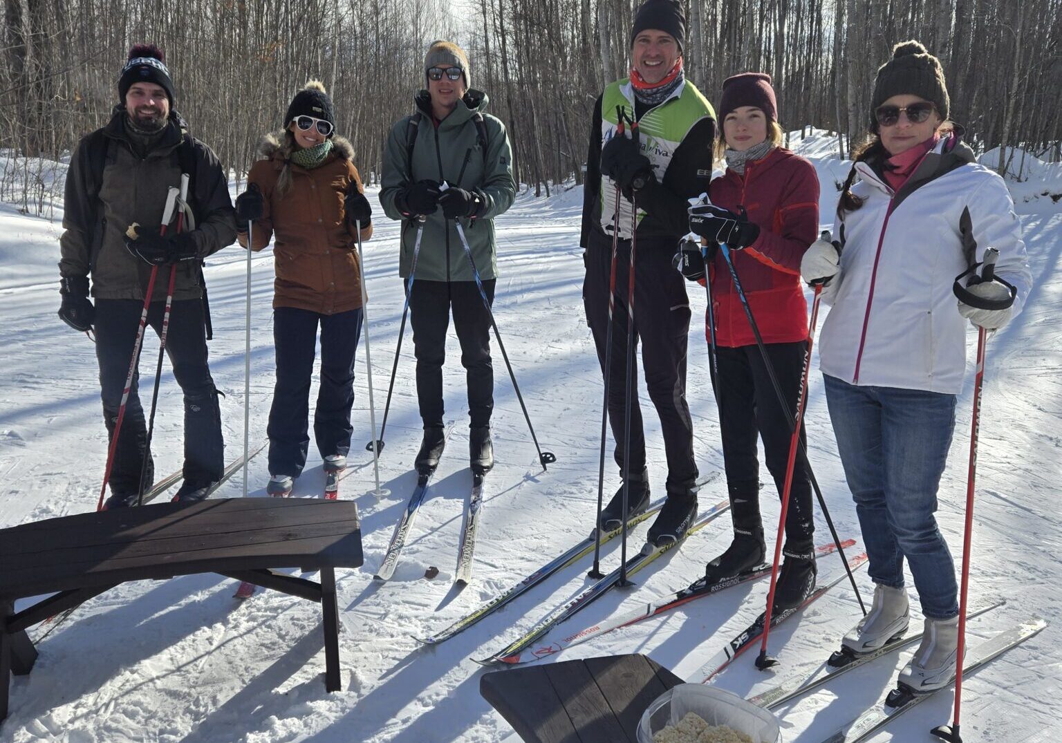 people warming Hut break